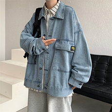 春季复古工装牛仔夹克男韩版百搭宽松ins情侣潮流外穿JK0523-P55，男装夹克，星座308B-1