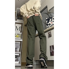 伐木裤军绿工装美式男高街宽松直筒休闲裤cleanfit裤子GJ301P45，男装牛仔裤，电商D256-1(原A064-1)