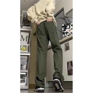 伐木裤军绿工装美式男高街宽松直筒休闲裤cleanfit裤子GJ301 P45图片