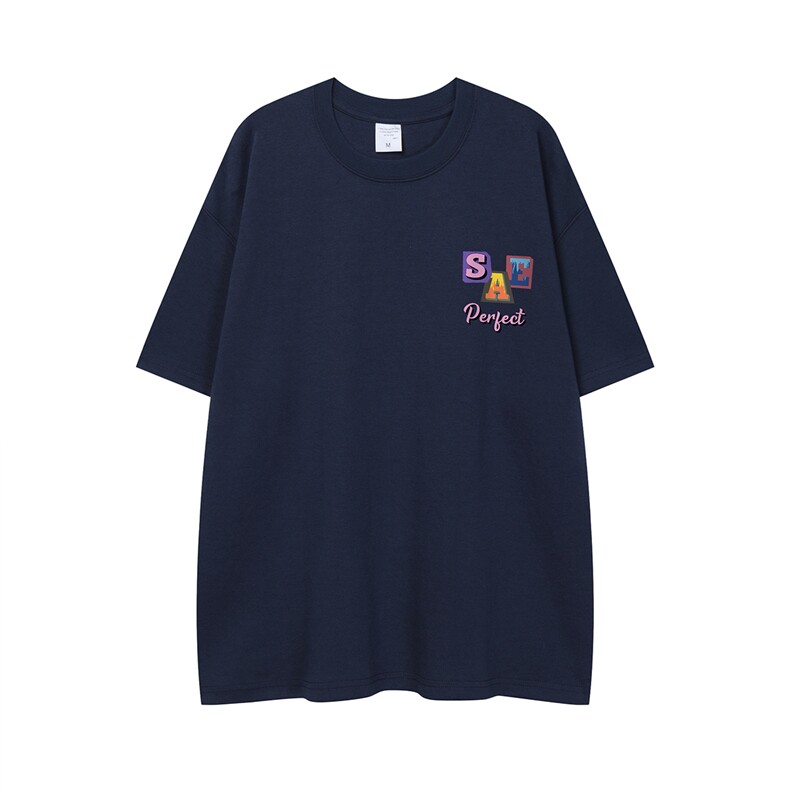 白底新款夏季字母印花100棉圆领百搭时尚短袖T恤T1132P25控38,男装T恤,电商A247-1