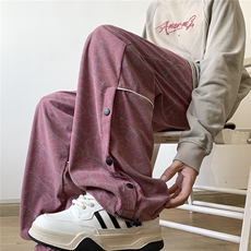 217-2-K2461-P50秋季灯芯绒休闲裤男痞帅扎染宽松直筒脏脏长裤子，男装休闲裤，星座217-2