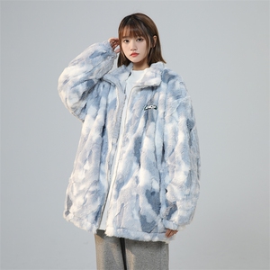 高品质立体层次感750克水墨画羊羔毛加棉加厚棉衣XZ301A Y03 P118图片