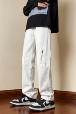 B221美式ins高街小众拉链小脚牛仔裤LK23007-P60控78，男装牛仔裤，电商B221