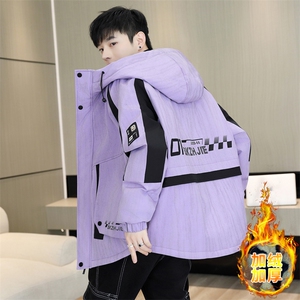 秋冬男式加绒加厚夹克男时尚派克服加厚棉衣男外套MY8650-P93图片