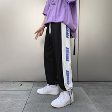 休闲裤男夏季薄款宽松韩版潮流束脚痞帅抽绳运动九分裤K1249-P28，男装休闲裤，星座512-4