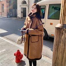 大量主推长款皮毛一体外套8921-P205-K288，女装短外套，2C129