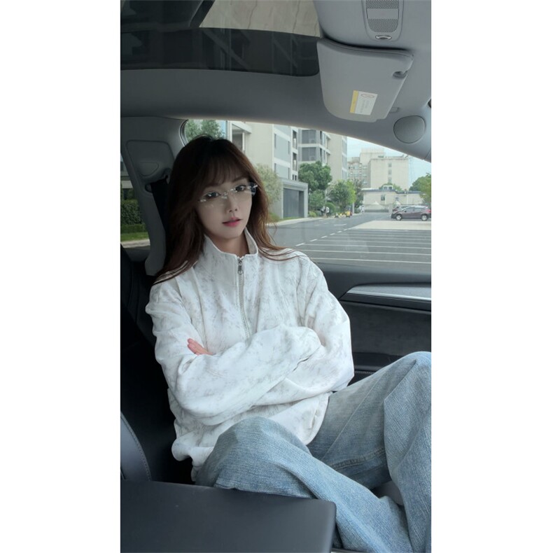 新款扎染立领立体层次感休闲秋冬款卫衣打底潮流特P45加绒特P55，男装T恤，电商B319