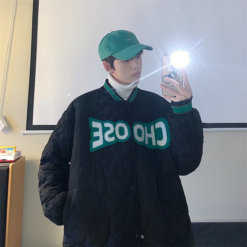 MY209-P135爱心特种绣绗棉毛巾绣花撞色棒球服潮牌中性棉服,男装棉衣,星座1408-1