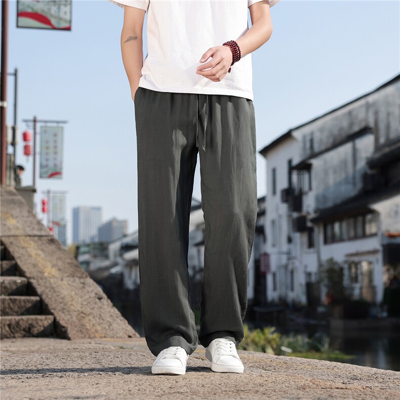 2026夏季新款宽松大码纯色休闲风男装天丝休闲裤K2611，男装休闲裤，电商A008