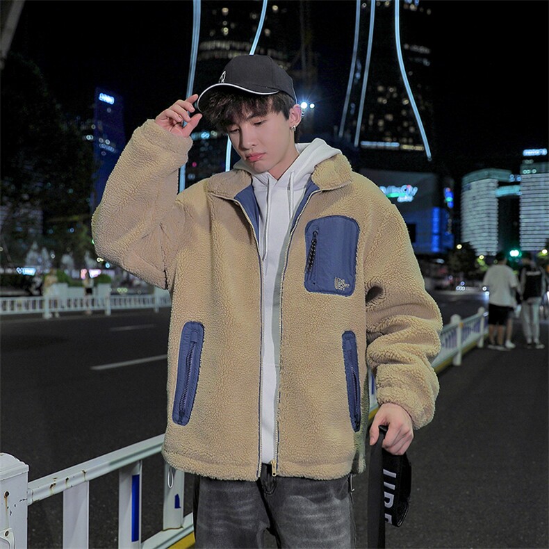 2020冬季新款港风羊羔绒保暖棉衣男潮宽松外套A436-W903,男装棉衣,电商A436
