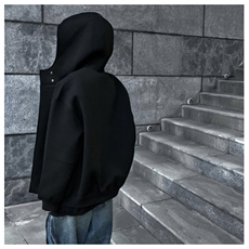 网图重磅380克全棉宽松设计感拉链套头连帽卫衣外套AH912-P58，女装短外套，四季星座610B