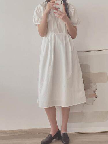 现货韩系背后系蝴蝶结连衣裙，女装连衣裙，汐美