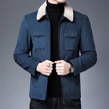 2023冬季新款羽绒服男保暖外套90白鸭绒纯色休闲翻领AJY9810-P155,男装羽绒服,电商B212（原钱塘6029）
