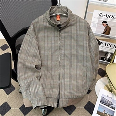 千鸟格外套男长袖韩版潮流宽松百搭2025夏季ins外套W6554-P69，男装夹克，星座412-3