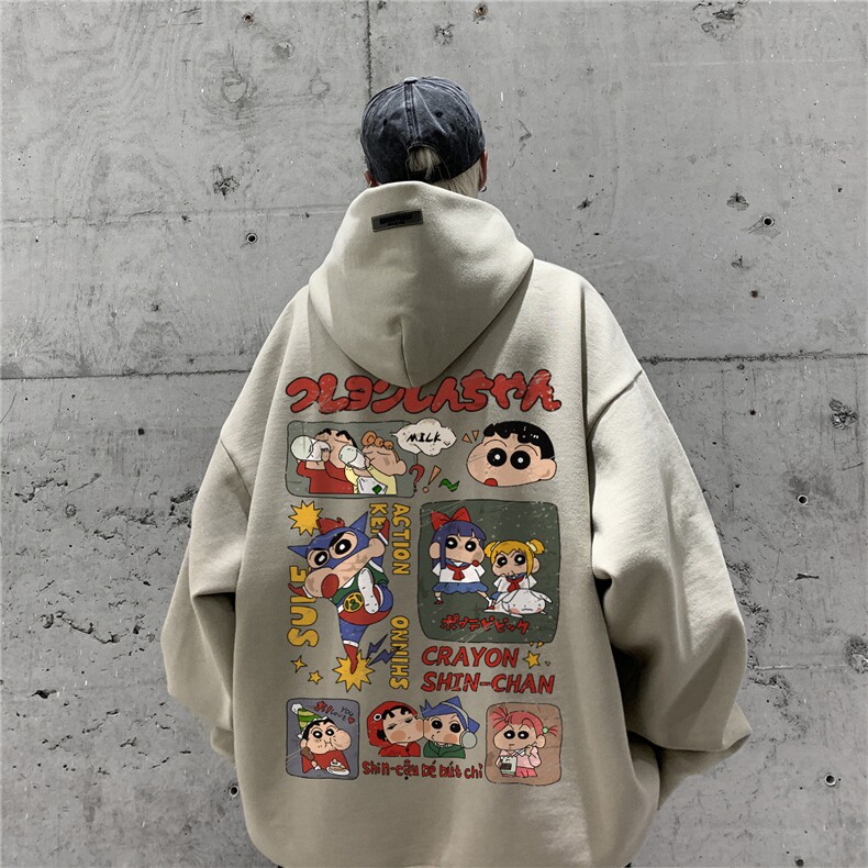 供抖音丶重磅高品棉350克排扣连帽蜡笔小新卫衣LW6102-特p58控78,男装卫衣,星座508（原C305）