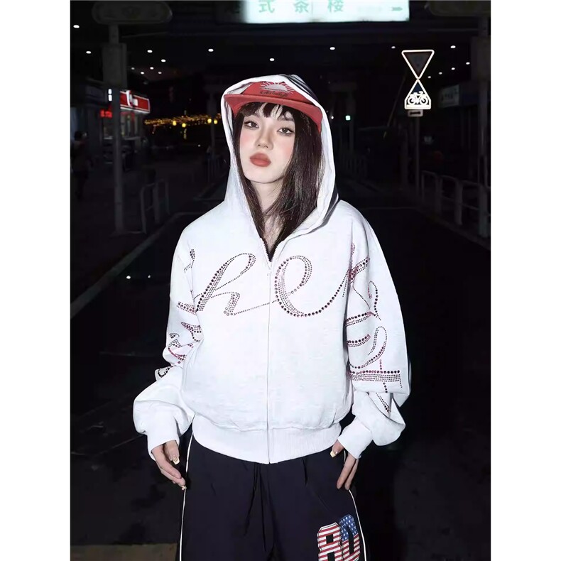 现货美式宽松慵懒风oversize外套上衣W204/P55,女装卫衣/绒衫,星座205-3