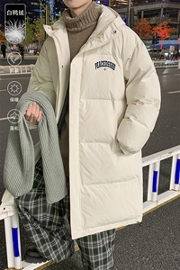港风23新款冬季时尚百搭连帽潮流长款羽绒服外套YR151P245控328图片