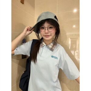 H1055-p35 广州格子布polo领体恤T恤图片