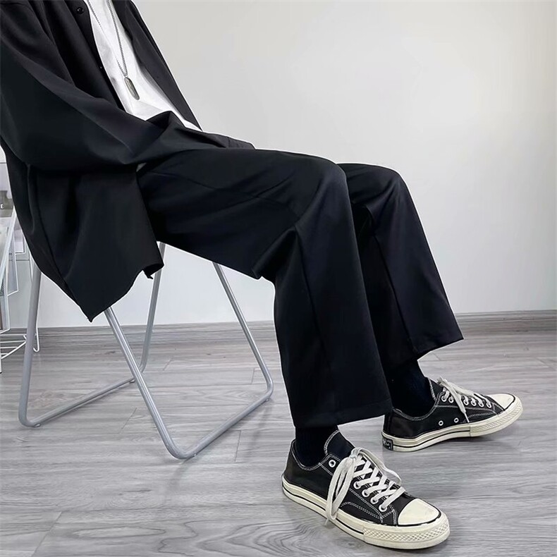 新款ins坠感小西裤男士韩版潮流宽松直筒阔腿休闲西装裤XK023-P35，男装西裤，星座1008