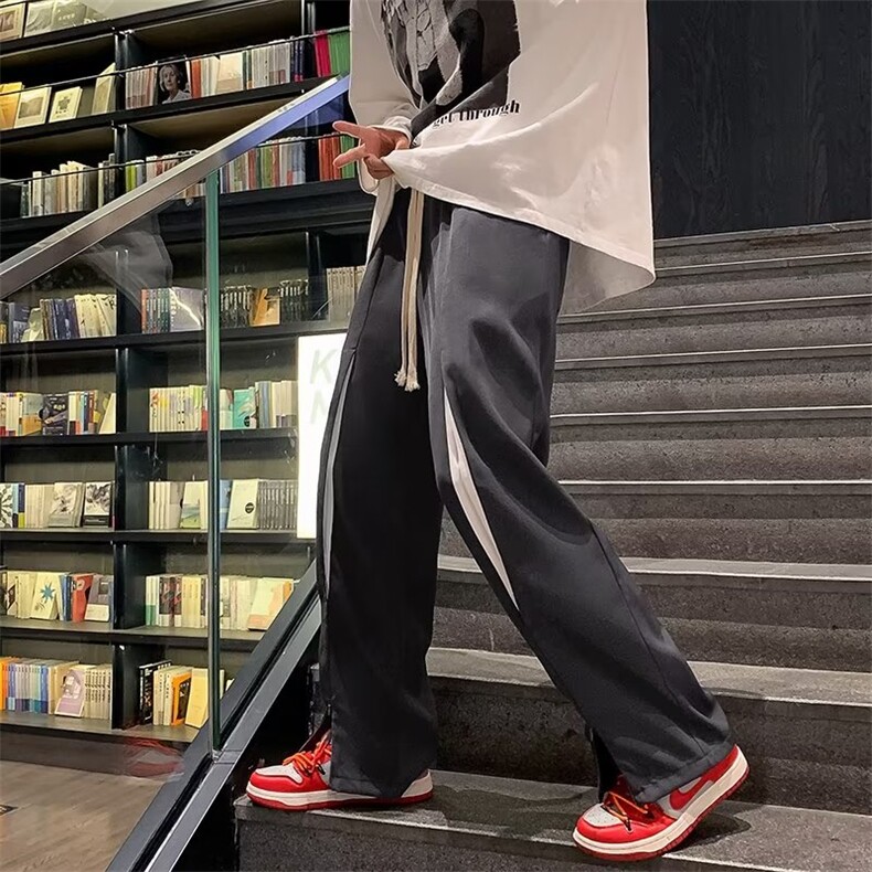 男秋季新款港风休闲裤西裤设计感小众休闲长裤KT147P35,男装休闲裤,星座1116-2