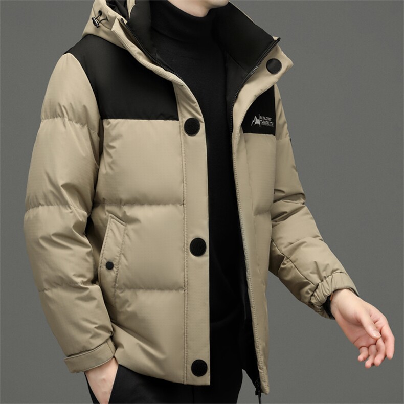 2024冬季新款羽绒服男士连帽保暖外套中年男装加厚短款宽松爸爸装,男装羽绒服,钱塘6003（原4033）