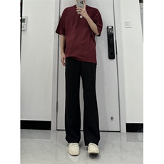 纯色cleanfit冰丝裤子马吉拉那不勒斯西裤高级感痞帅微喇西装裤，男装休闲裤，星座310A-4