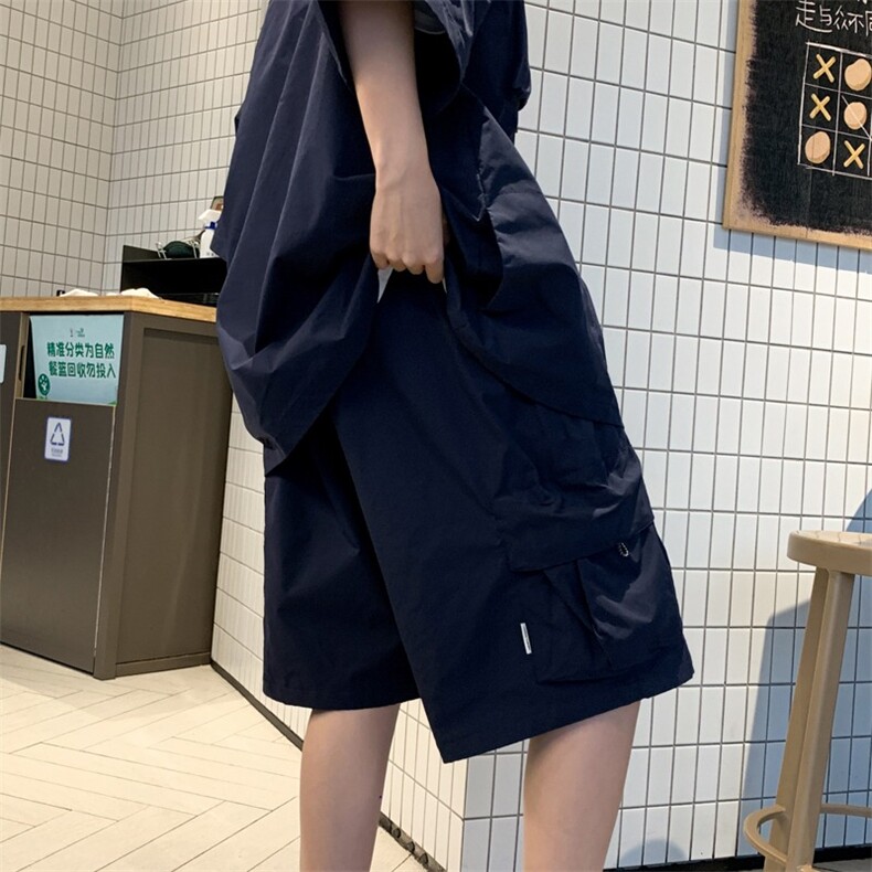日系cityboy大口袋工装短裤男 户外宽松直筒五分裤图片