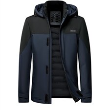 2023新款中年羽绒服可脱卸帽男中款休闲商务冬装外套BJY08229-250，男装羽绒服，电商B212（原钱塘6029）
