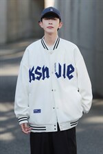 秋季潮牌棒球服男女潮流港风学院风华夫格夹克外套模特J202-P75，男装夹克，星座815-2