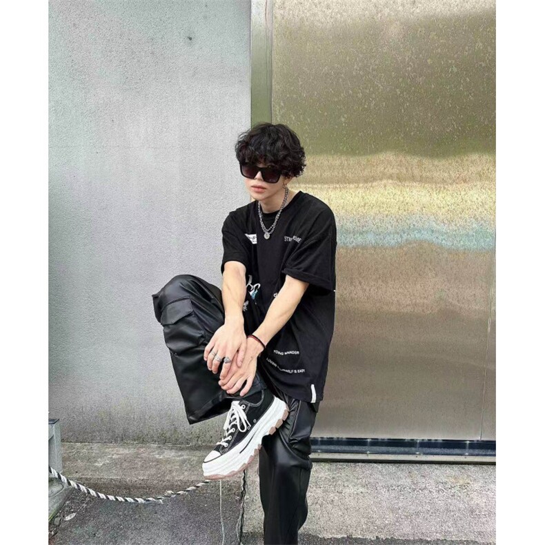 皮裤子男士韩版潮流高街帅气痞子口袋2025春季ins长裤K6115-P57,男装皮裤,星座412-1