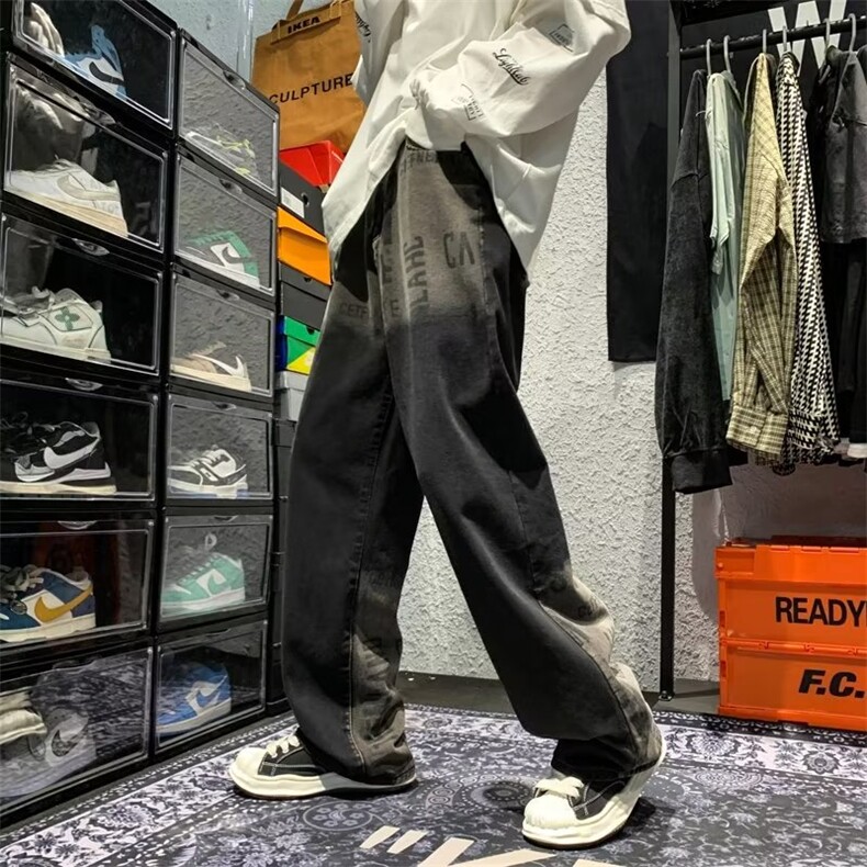 牛仔裤男秋季潮大码休闲裤子N224P45图片