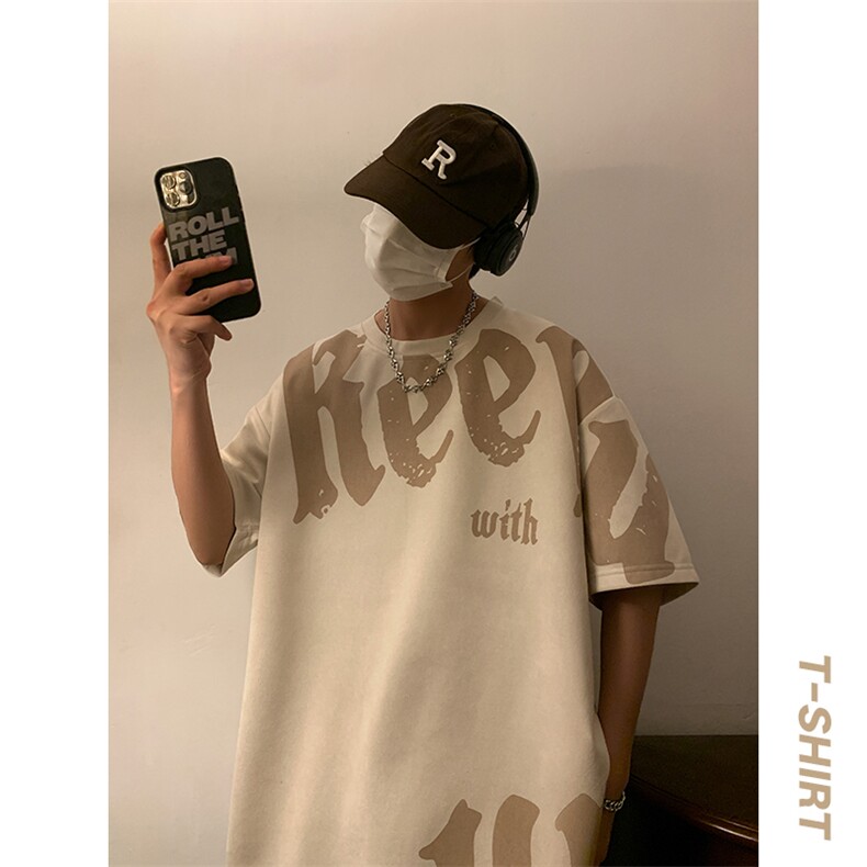 新款短袖男港风暖夏季T恤休闲百搭印花圆领T恤男上衣TC3137-P35,男装T恤,星座717