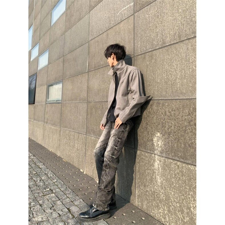 【有货】cleanfit灰色短款盔甲外套男春秋高级感夹克S260LL-P65,男装夹克,星座1007（原301D）