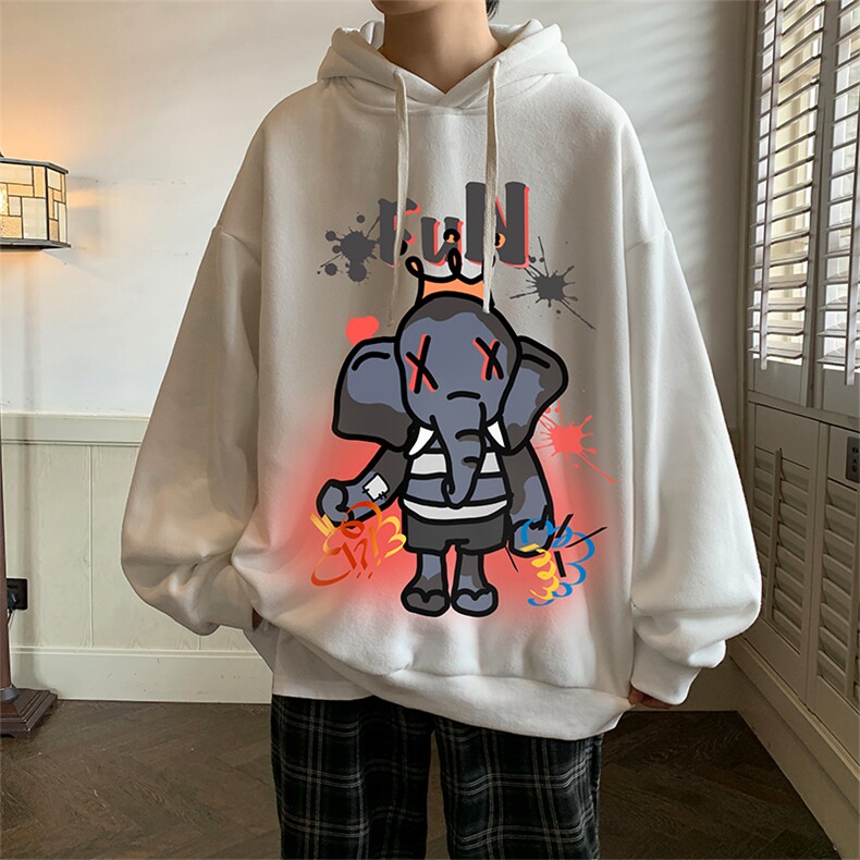 纯棉连帽卫衣男大码运动帽衫宽松薄WY2221-P35 加绒款-P40图片