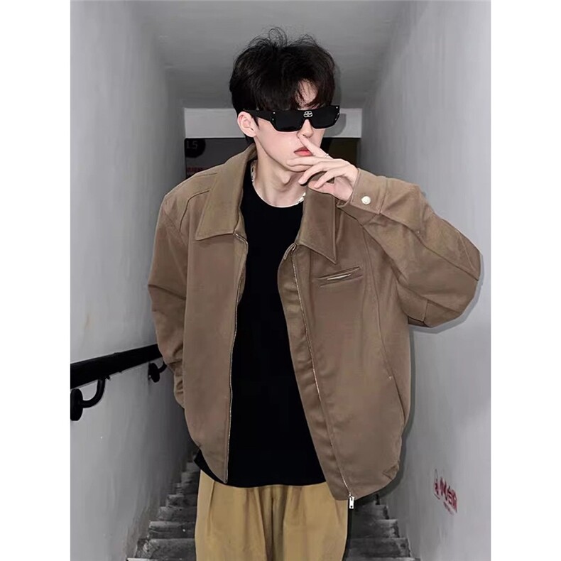 W644-P58Cleanfit韩版设计感男行政夹克简约百搭斜纹双拉链,男装夹克,电商B323A