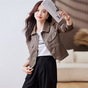 皮衣外套女2023年秋冬新款水洗皮机车服显瘦pu皮夹克韩版短外套潮图片