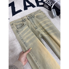 B221美式ins高街纯色修身微喇弹力牛仔裤LK26654-特P38控68，男装牛仔裤，电商B221