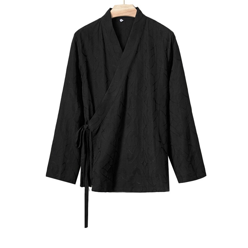 秋装新款风男装提花男士改良新中式汉服道袍C205P65,男装民族服装,钱塘802