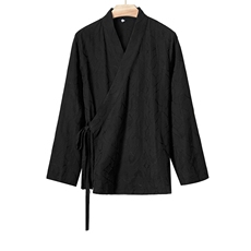 秋装新款风男装提花男士改良新中式汉服道袍C205P65，男装民族服装，钱塘802
