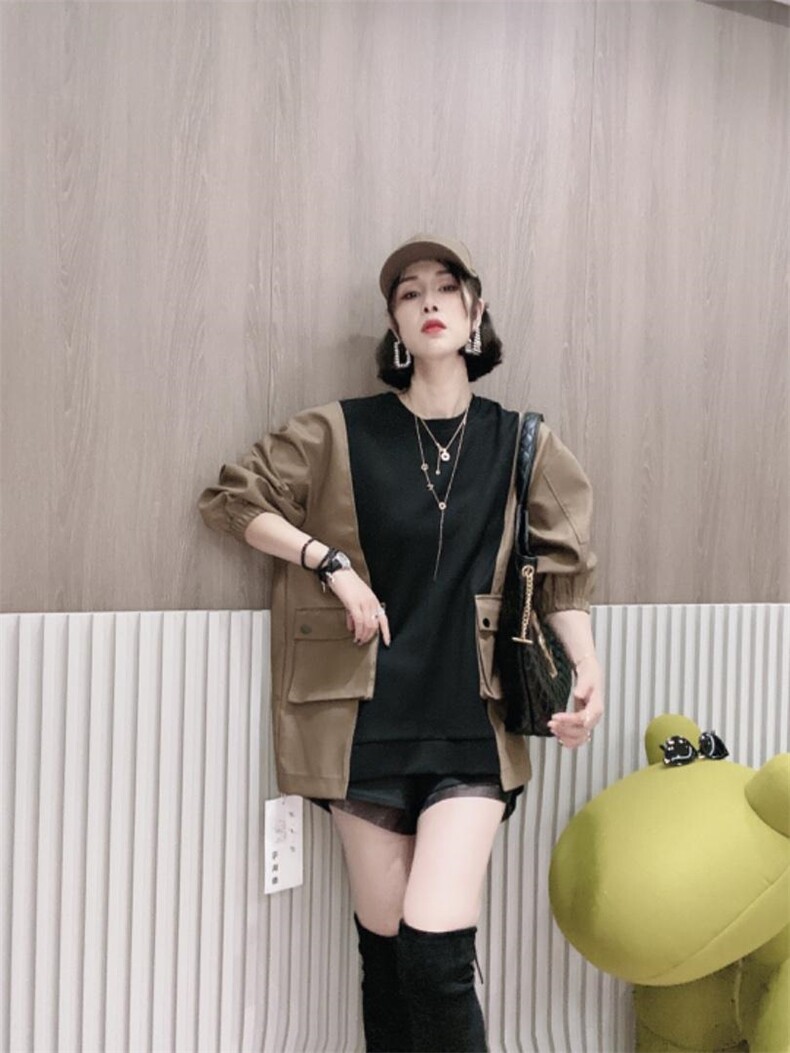 拼色卫衣ＭＬ，女装卫衣/绒衫，可纳奇