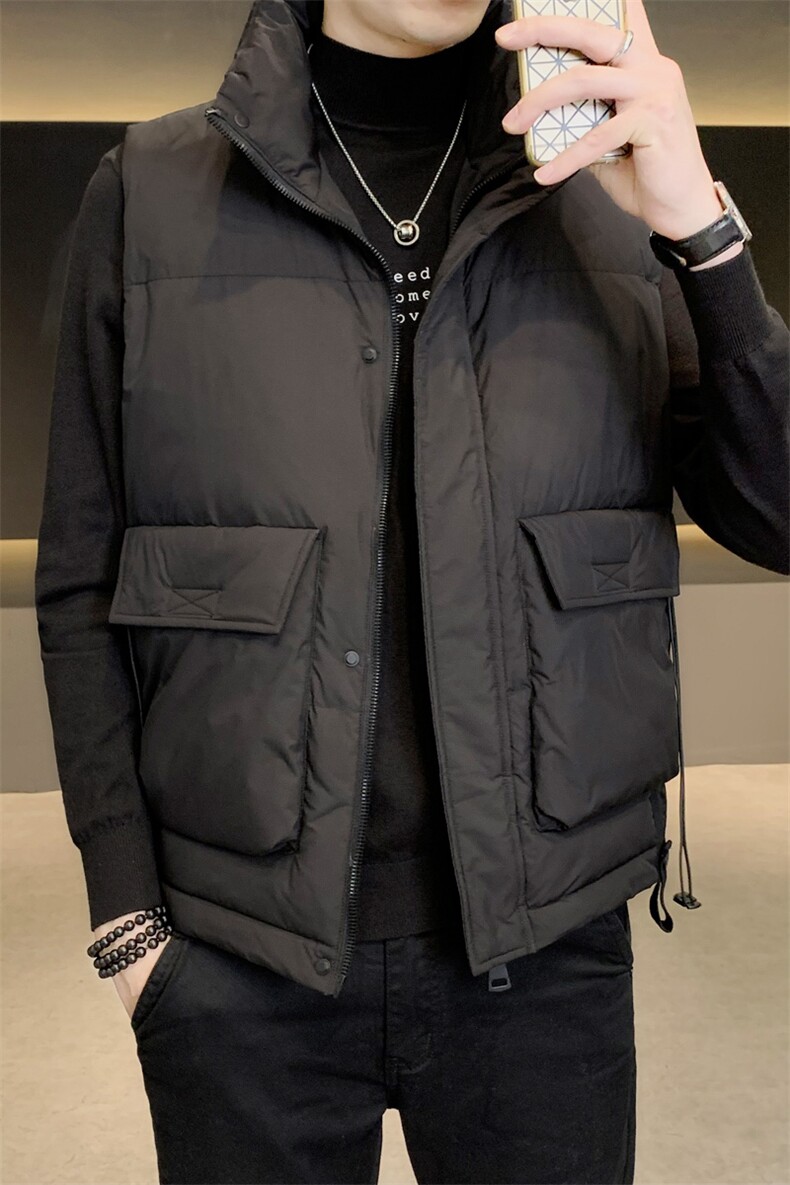 短款立领羽绒马夹男日系面包服保暖外套马甲M518-P120,男装背心/马甲,电商A239