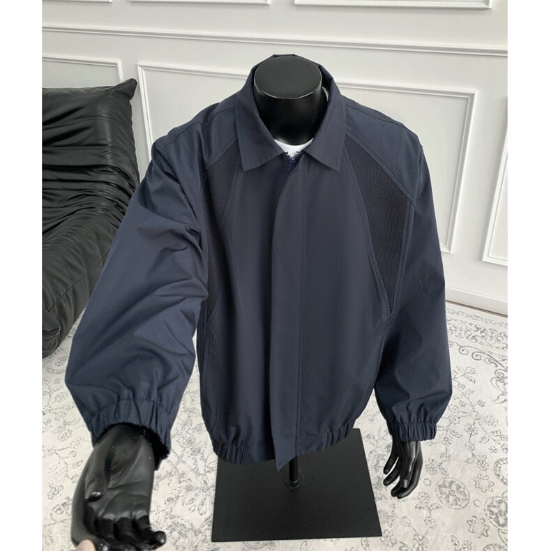 美式撞色罗纹翻领夹克cleanfit哈灵顿设计潮牌外套504-W624-特P60,男装夹克,星座504