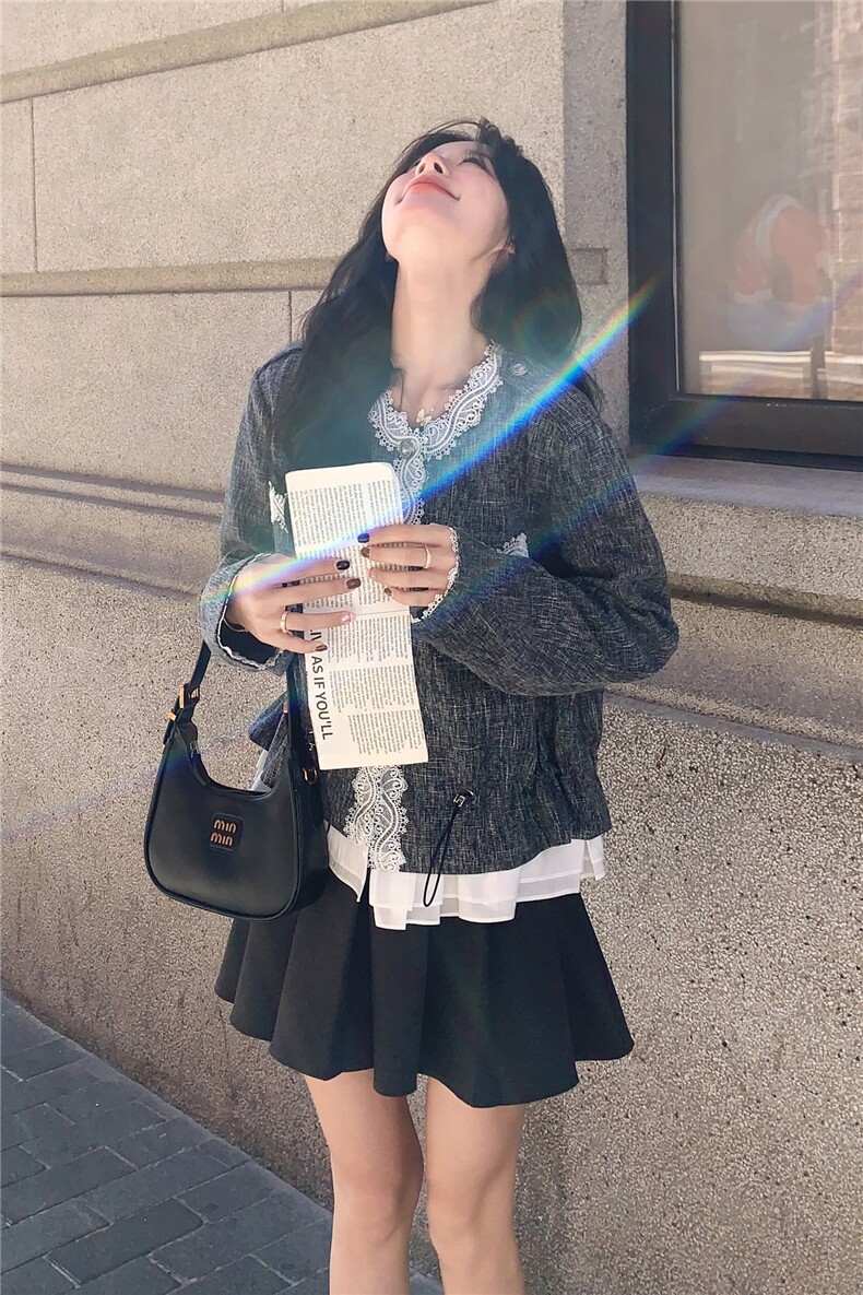 现货2026秋季新款小香风蕾丝设计感外套2620-P165-K248,女装短外套,2C057