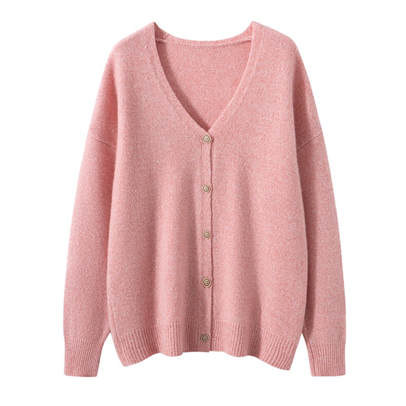 灵动减龄~花纱宽松山羊绒开衫女毛衣外套2025秋冬新针织V领羊毛衫，女装针织衫/毛衣，艾森羊绒