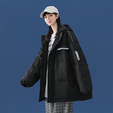 港风ins羽绒服男女同款带帽字母印花白鸭绒Y5813-P190【特价】，男装羽绒服，电商A007