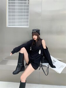 水砖卫衣～黑色，花灰色,女装卫衣/绒衫,LOVELS