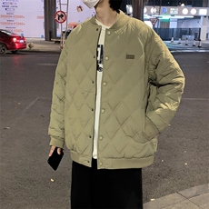 加绒加厚冬款男女立领棉衣棒球菱形格面包服保暖棉袄MY8010P55，男装棉衣，星座1013-1
