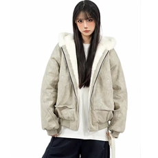 现货美式复古大理石座山雕连帽棉服男女宽松保暖外套LJ955-P135，男装棉衣，星座1008
