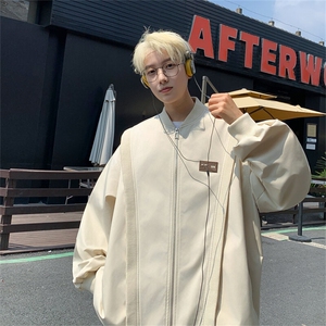 XJ412-特P70控128秋季美式复古设计棒球服夹克男女宽松休闲外套,男装夹克,电商B370