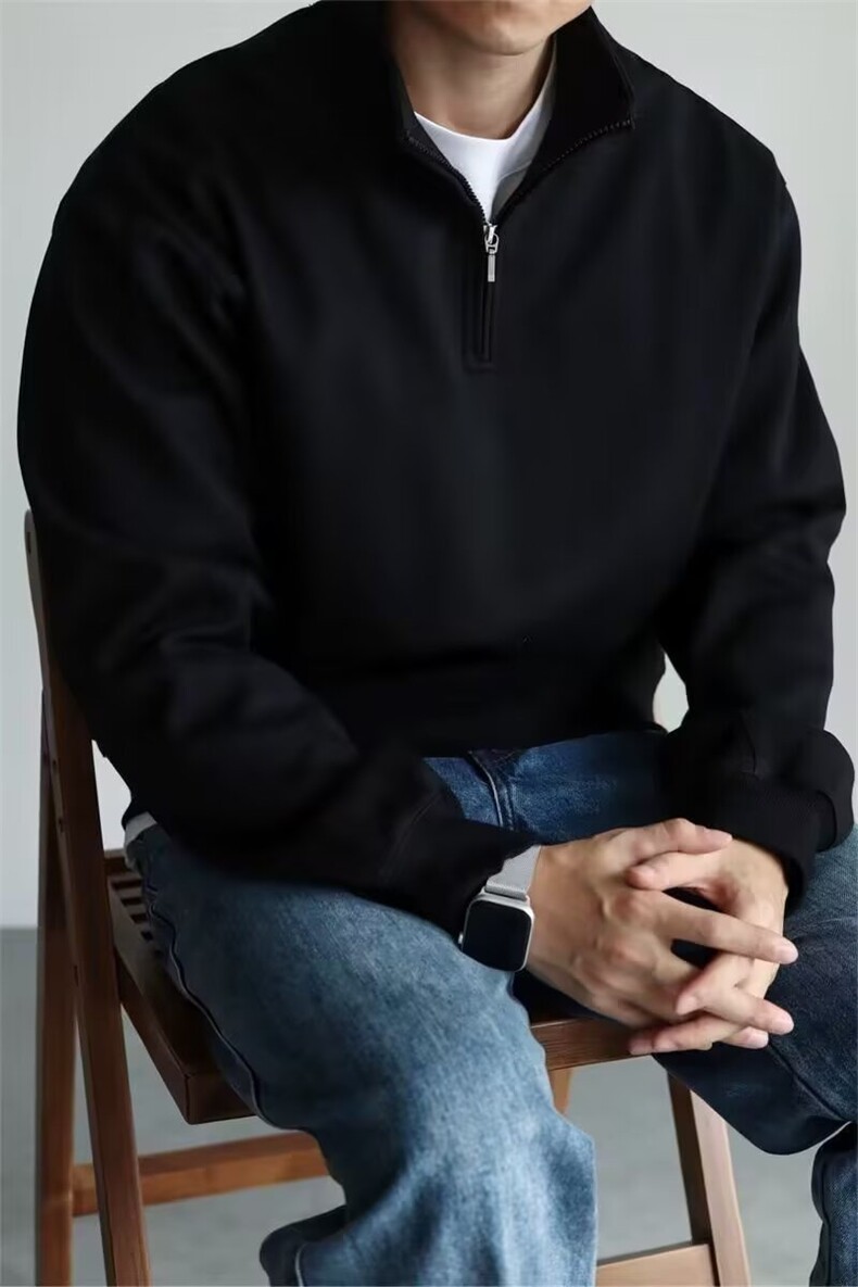 2026美式立领卫衣半拉链健身运动宽松休闲打底衫重磅上衣,男装T恤,星座410-6（原星座1304-1）
